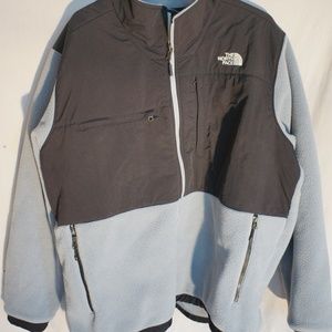 North Face Men's Denali Jacket, Grey/Blue, XXL